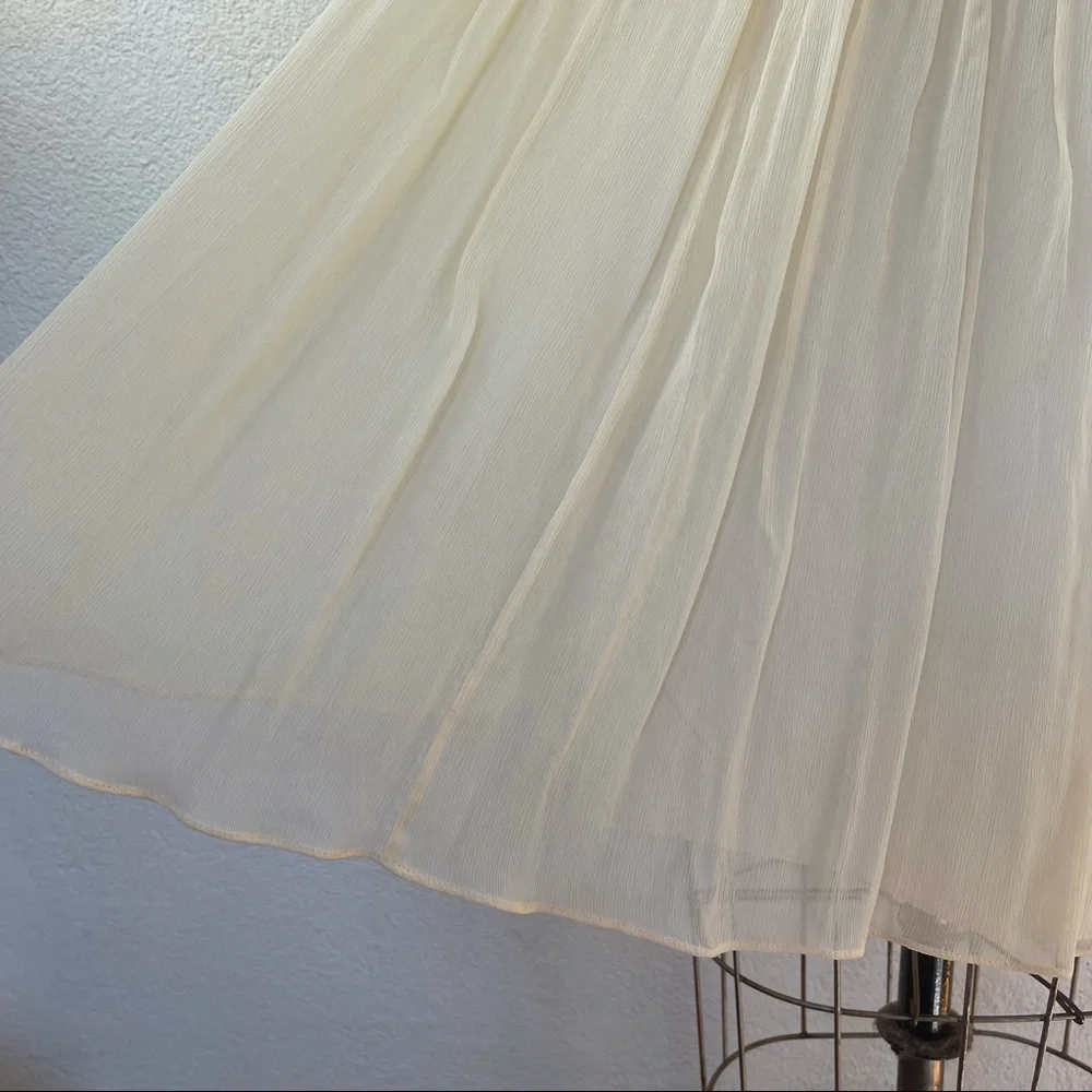 JCrew l 12 Silk Chiffon Pleated Strapless Sweetheart Wedding Bridal Formal Dress